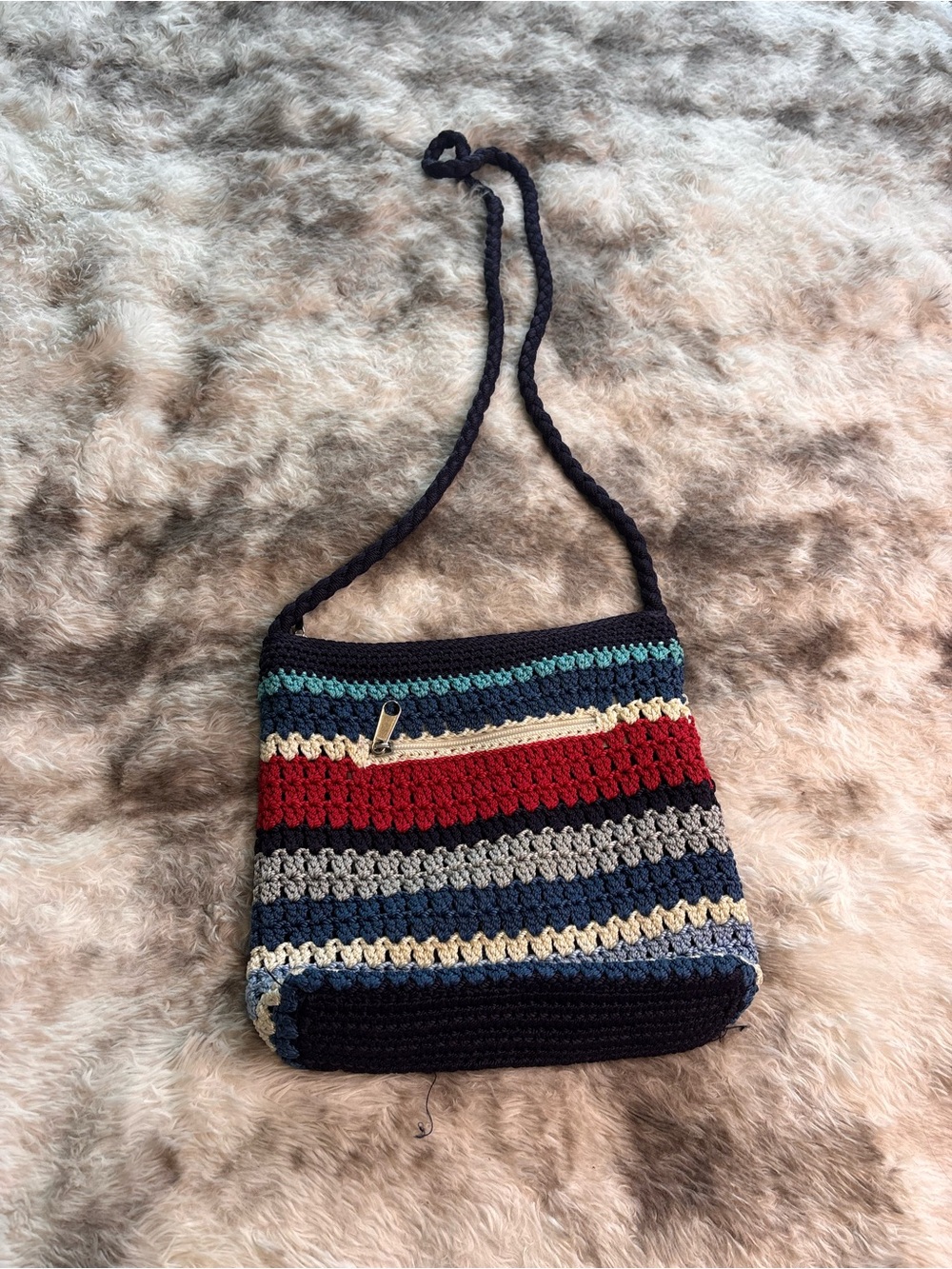 The Sak Navy Multicolor Crochet Shoulder Bag - Picture 4 of 5
